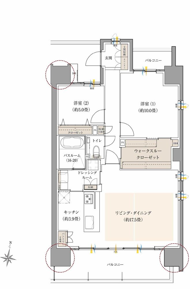 ザ・サーパス前橋駅前 間取り Gタイプ（メニュープラン）