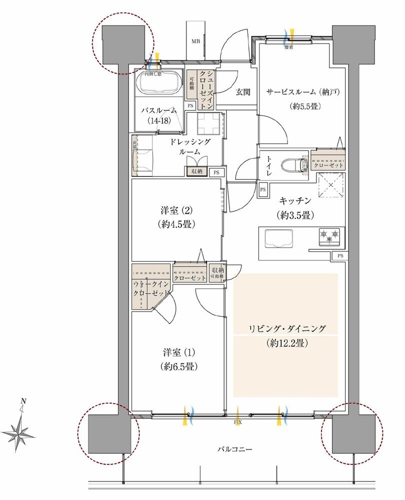 ザ・サーパス前橋駅前 間取り Eタイプ