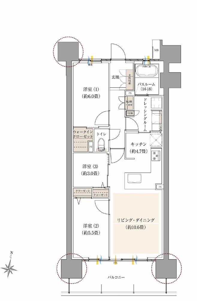 ザ・サーパス前橋駅前 間取り Cタイプ
