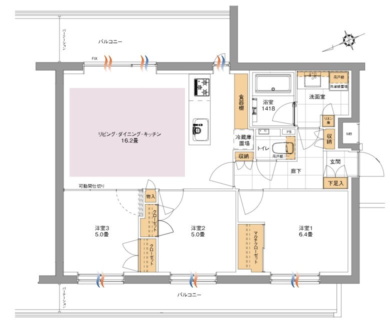 バースシティ・ザ・マーク溝の口 間取り Cタイプ