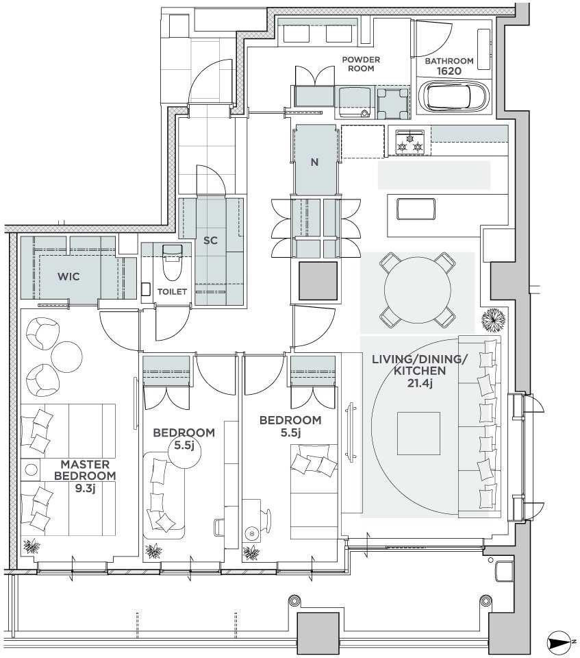 グランドメゾンThe本山鹿子町 間取り Q TYPE