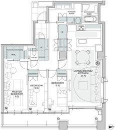 グランドメゾンThe本山鹿子町 間取り Q TYPE