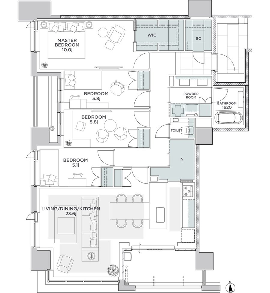 グランドメゾンThe本山鹿子町 間取り A TYPE