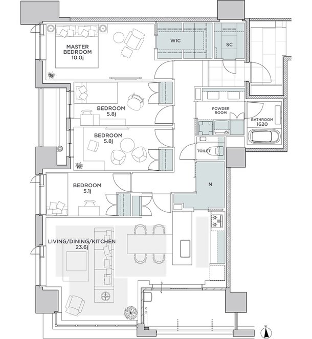 グランドメゾンThe本山鹿子町 間取り A TYPE