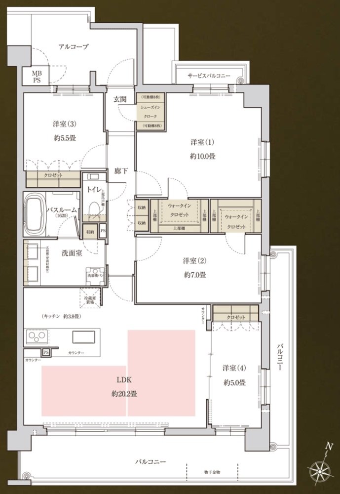 ワコーレ芦屋東山 間取り H type