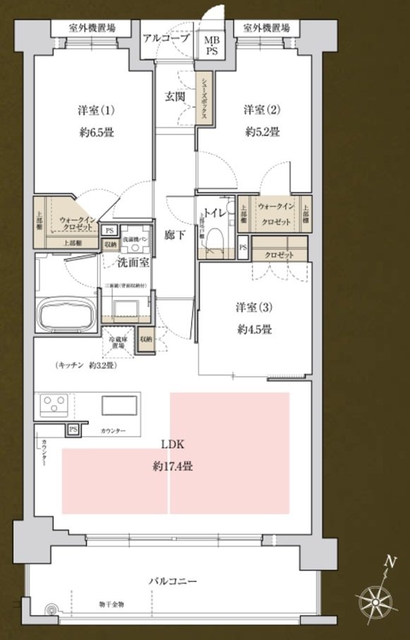 ワコーレ芦屋東山 間取り B type
