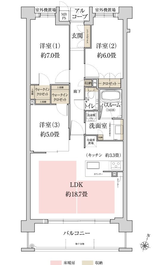 ワコーレ芦屋東山 間取り G type