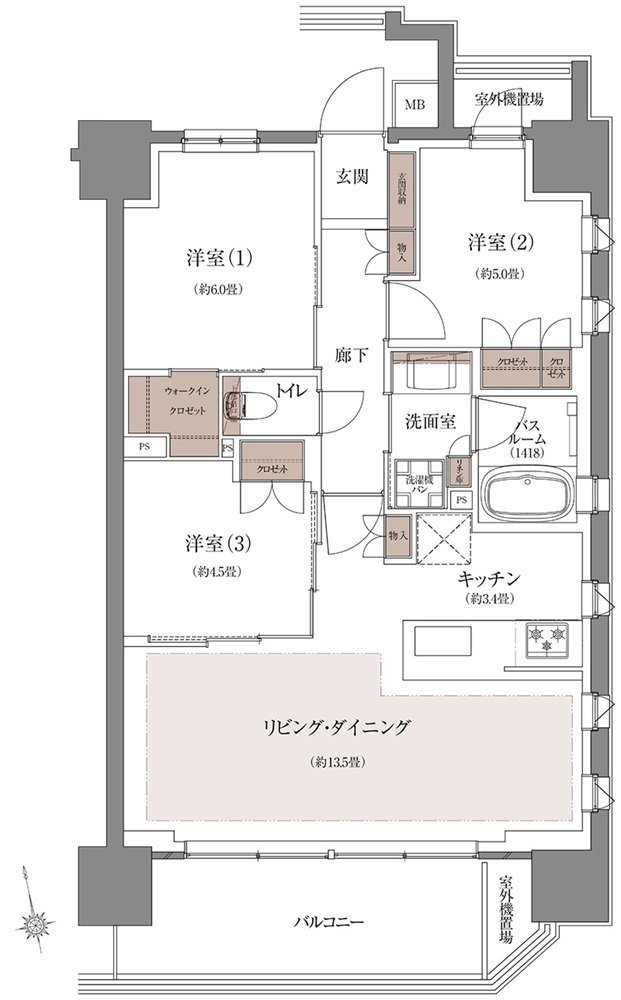 ザ・ライオンズ千林駅前 間取り D TYPE