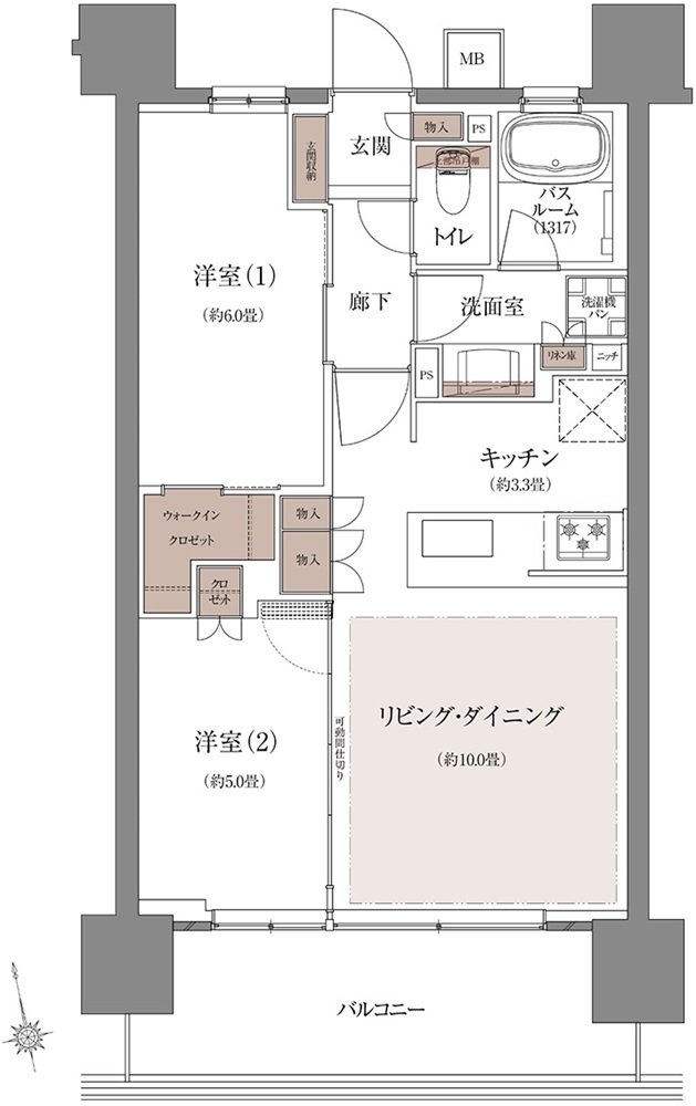 ザ・ライオンズ千林駅前 間取り B TYPE
