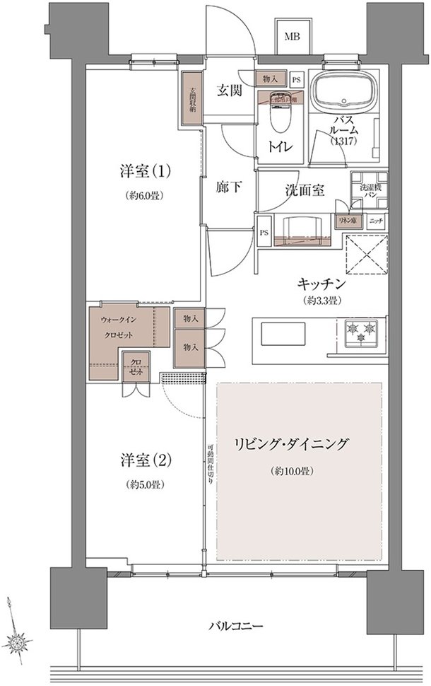 ザ・ライオンズ千林駅前 間取り B TYPE