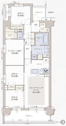 プレサンス ロジェ 京都御所西 桜雅邸 間取り Aタイプ