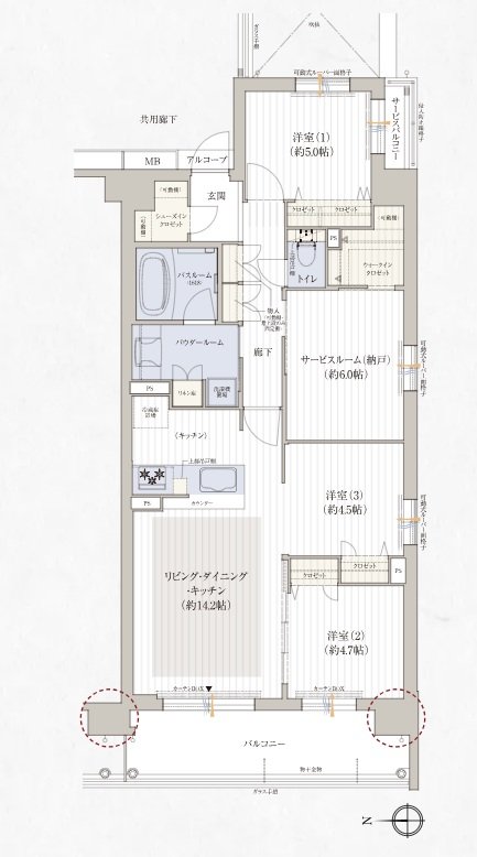 プレサンス ロジェ 京都御所西 桜雅邸 間取り Dタイプ