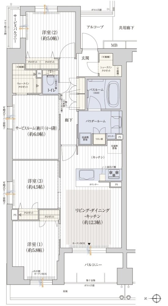 プレサンス ロジェ 京都御所西 桜雅邸 間取り Jタイプ(基本プラン)