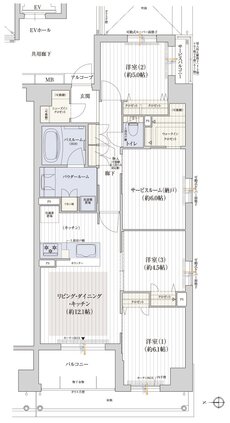 プレサンス ロジェ 京都御所西 桜雅邸 間取り Mタイプ