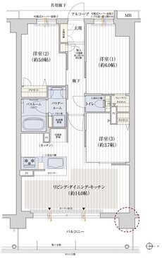 プレサンス ロジェ 京都御所西 桜雅邸 間取り F1タイプ