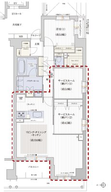 プレサンス ロジェ 京都御所西 桜雅邸 間取り Mタイプ（メニュープラン1）