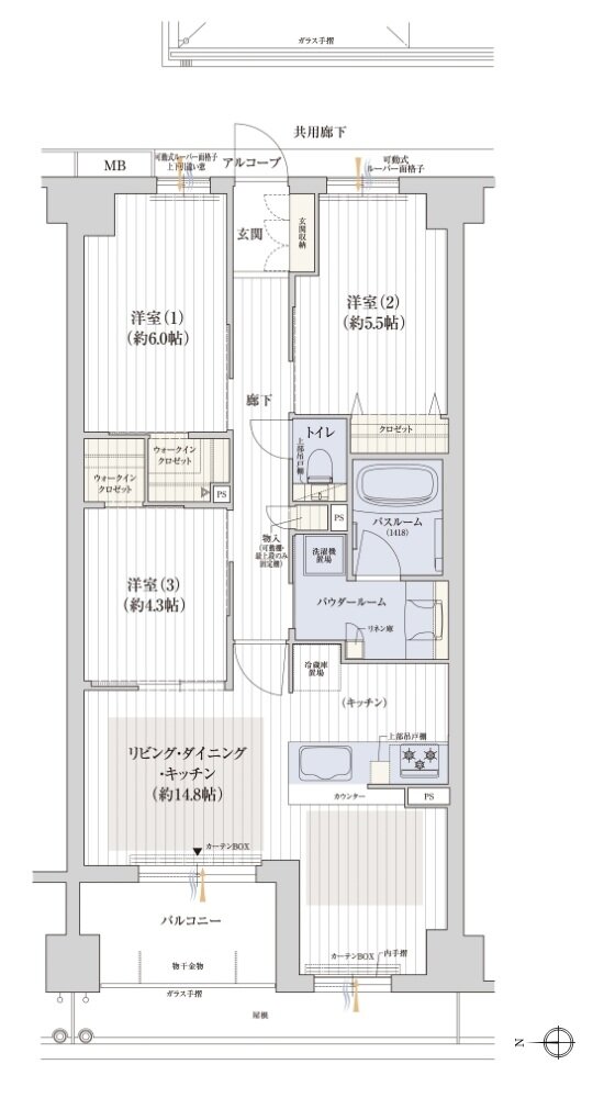 プレサンス ロジェ 京都御所西 桜雅邸 間取り K1タイプ