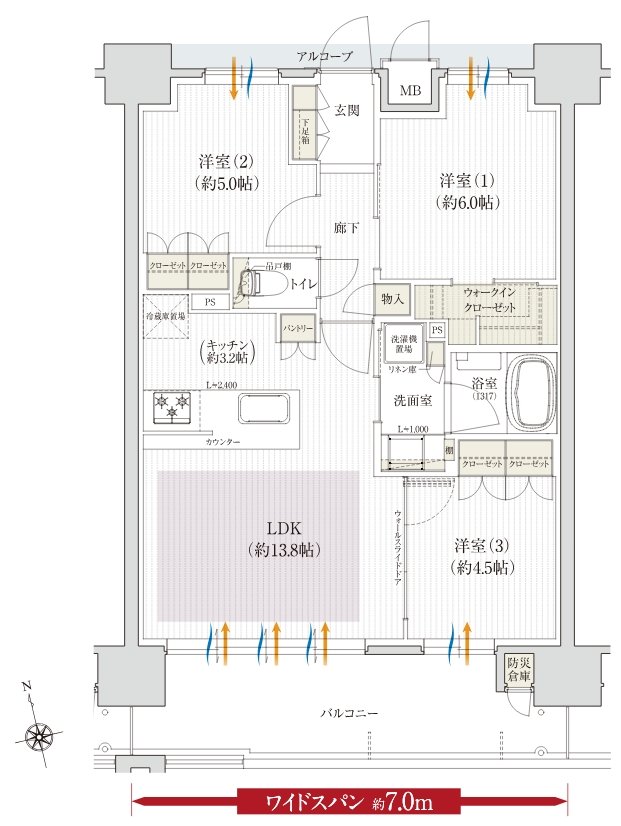 クレアホームズ堺東 北三国ヶ丘 間取り Bタイプ(基本プラン)