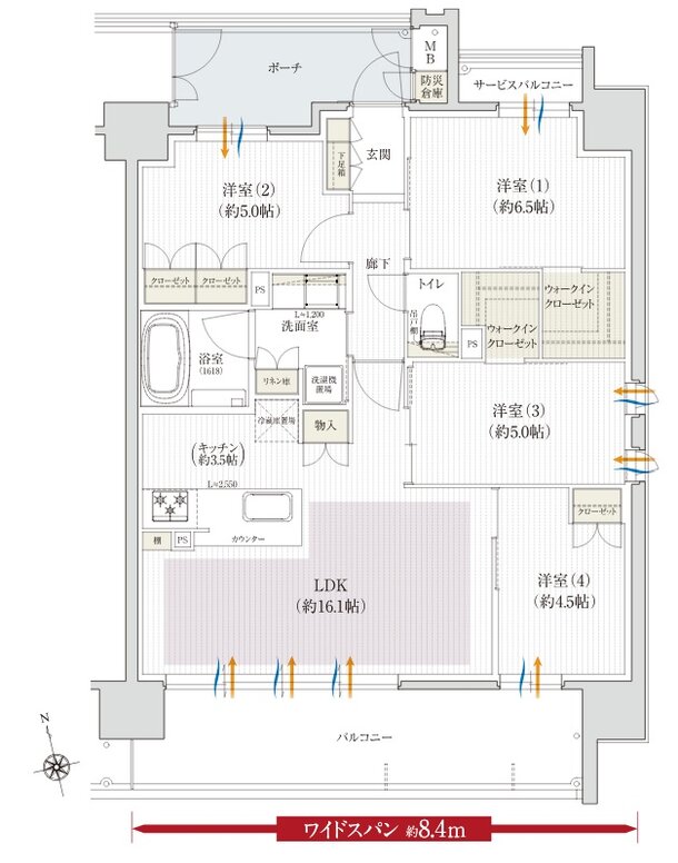 クレアホームズ堺東 北三国ヶ丘 間取り Dタイプ