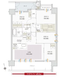 クレアホームズ堺東 北三国ヶ丘 間取り Dタイプ