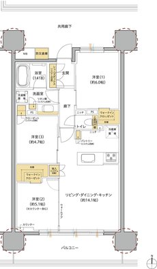 レ・ジェイド海老名 間取り SE type