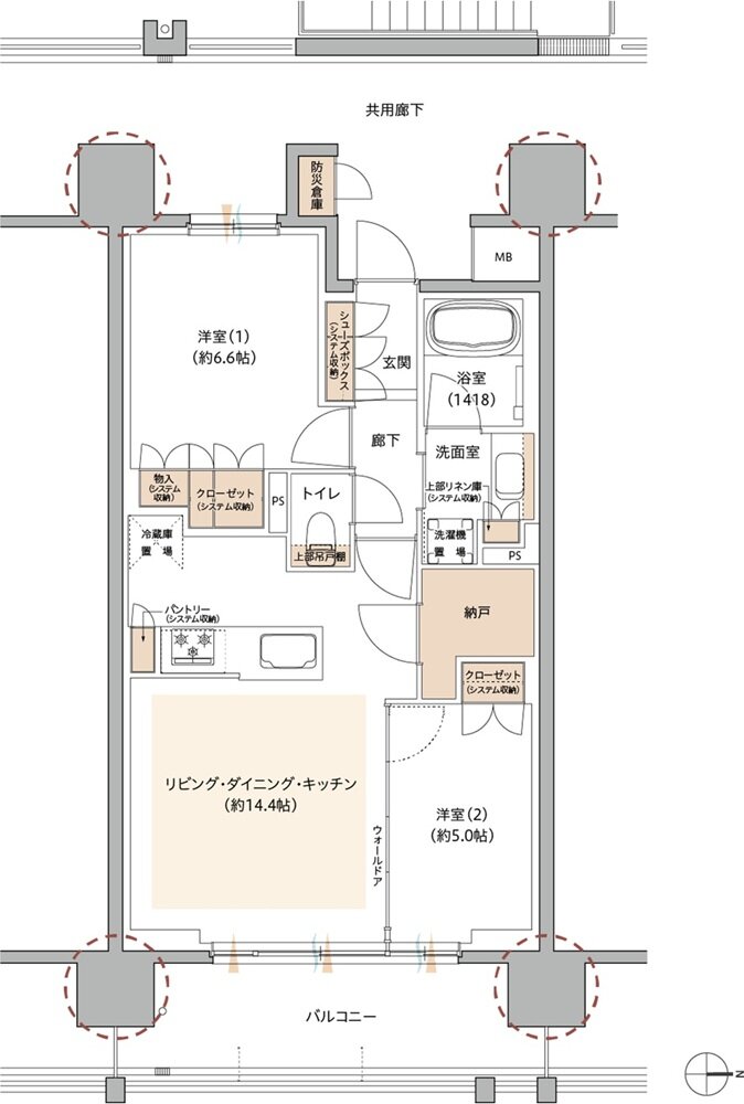 レ・ジェイド海老名 間取り ED type