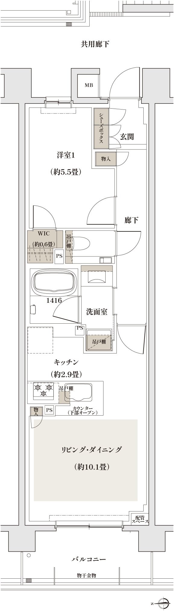 ザ・パークハウス 京都聖護院 間取り A type