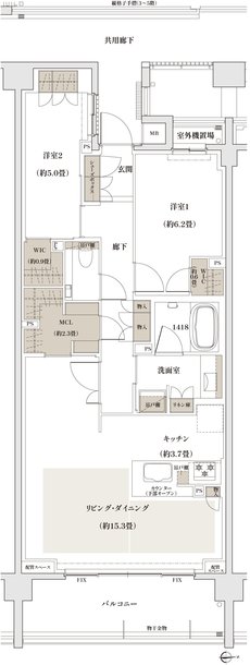 ザ・パークハウス 京都聖護院 間取り N type［メニュープラン1］