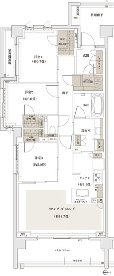 ザ・パークハウス 京都聖護院 間取り R1 type［BASIC PLAN］