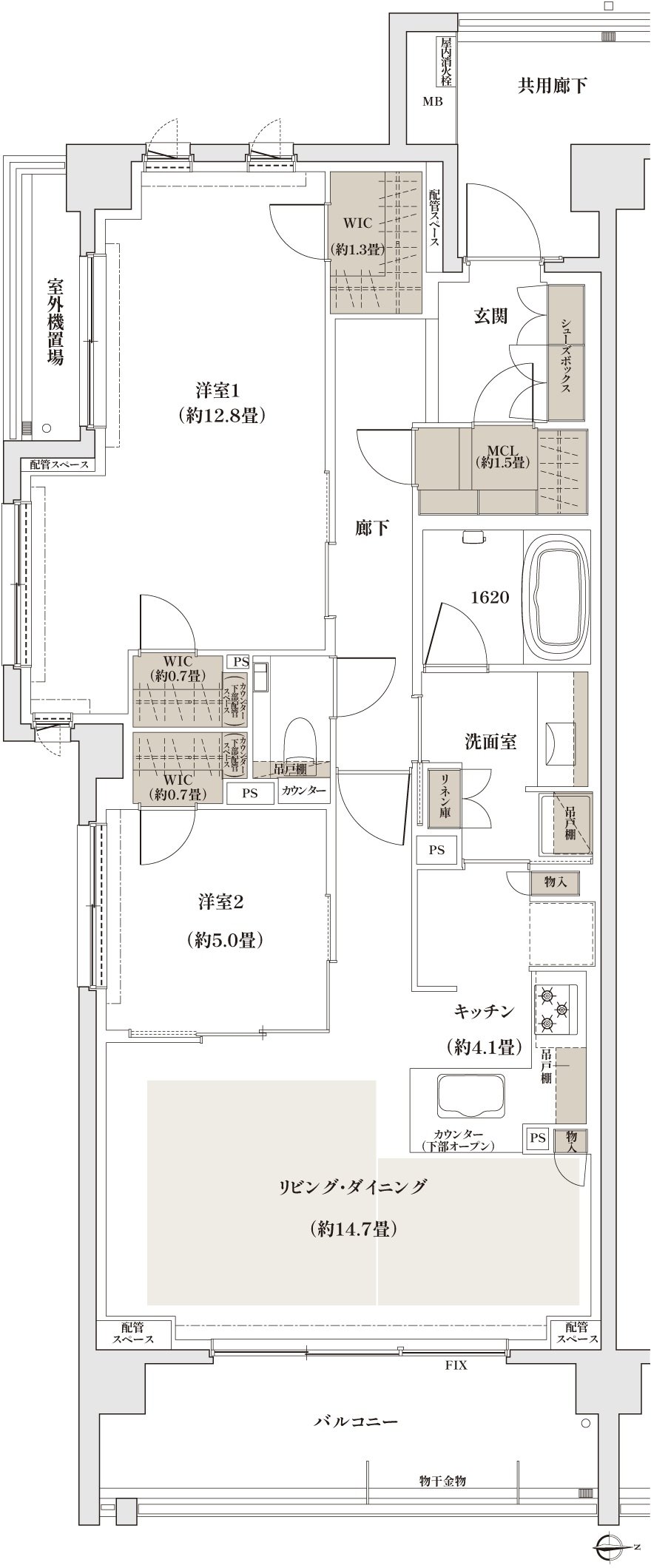 ザ・パークハウス 京都聖護院 間取り R1 type［メニュープラン1］