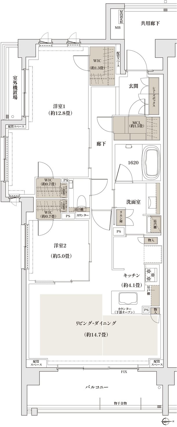 ザ・パークハウス 京都聖護院 間取り R1 type［メニュープラン1］