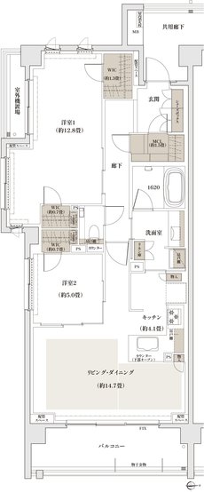 ザ・パークハウス 京都聖護院 間取り R1 type［メニュープラン1］