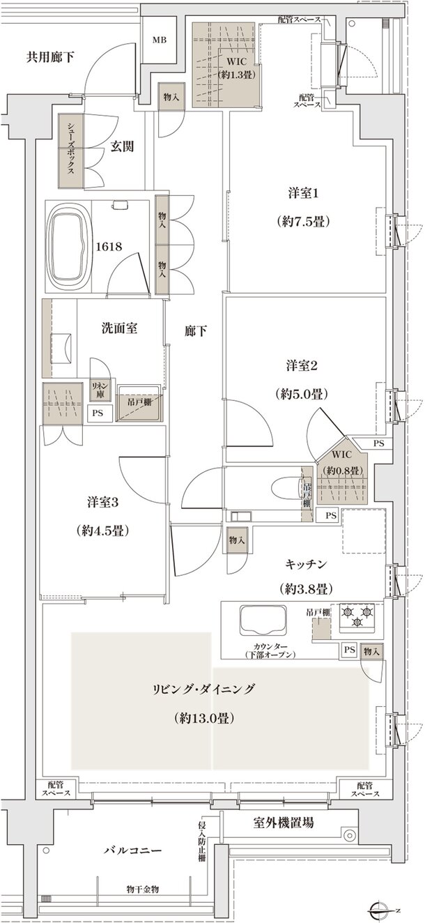 ザ・パークハウス 京都聖護院 間取り Q type［スタンダードプラン］
