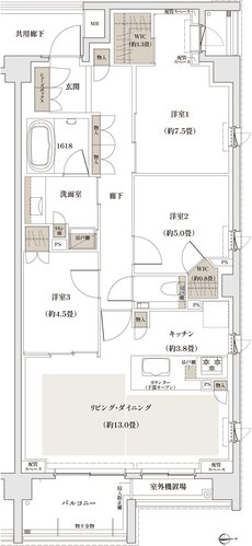 ザ・パークハウス 京都聖護院 間取り Q type［スタンダードプラン］