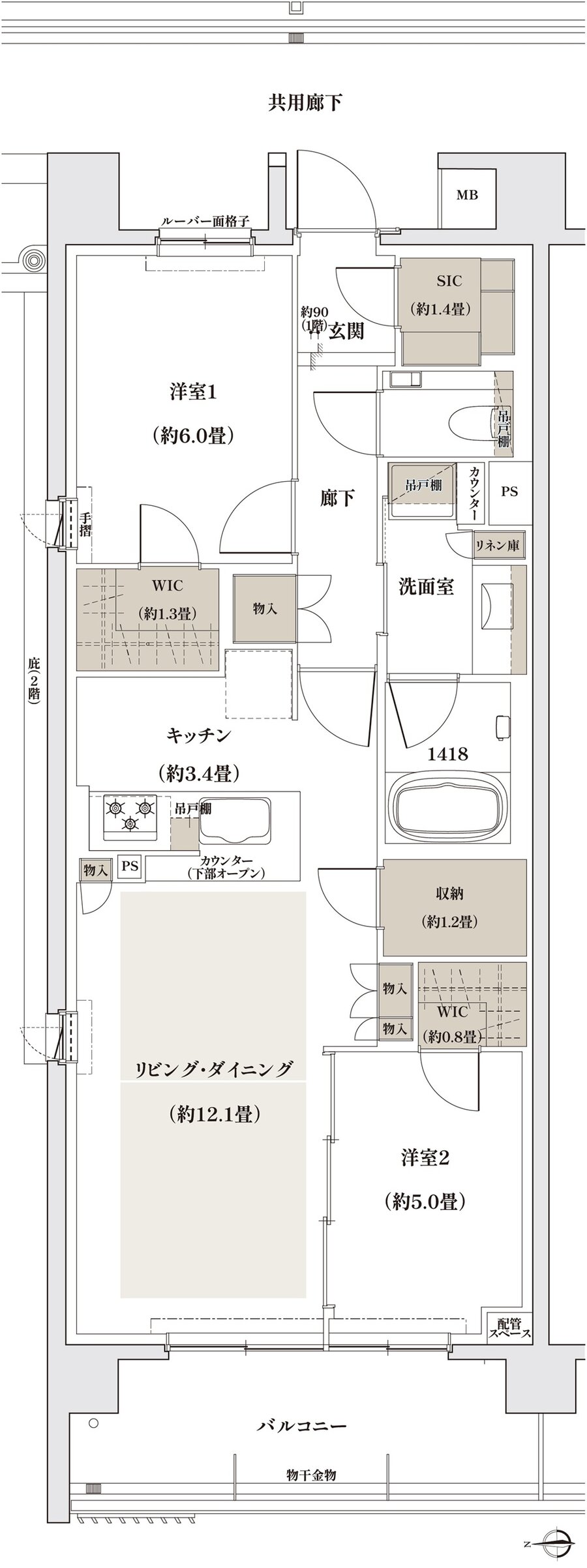 ザ・パークハウス 京都聖護院 間取り G type