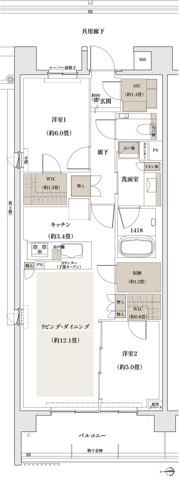 ザ・パークハウス 京都聖護院 間取り G type