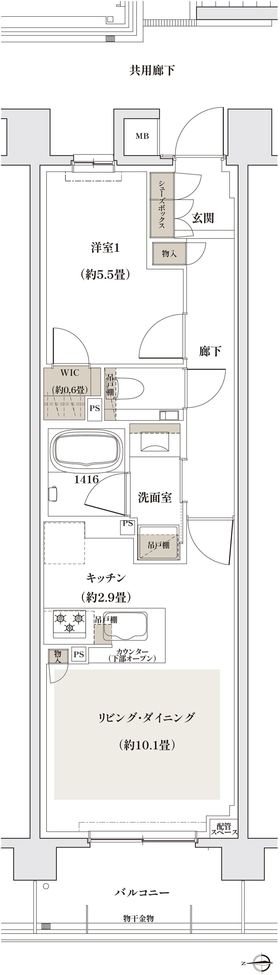 ザ・パークハウス 京都聖護院 間取り A type