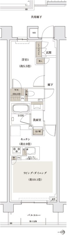 ザ・パークハウス 京都聖護院 間取り A type