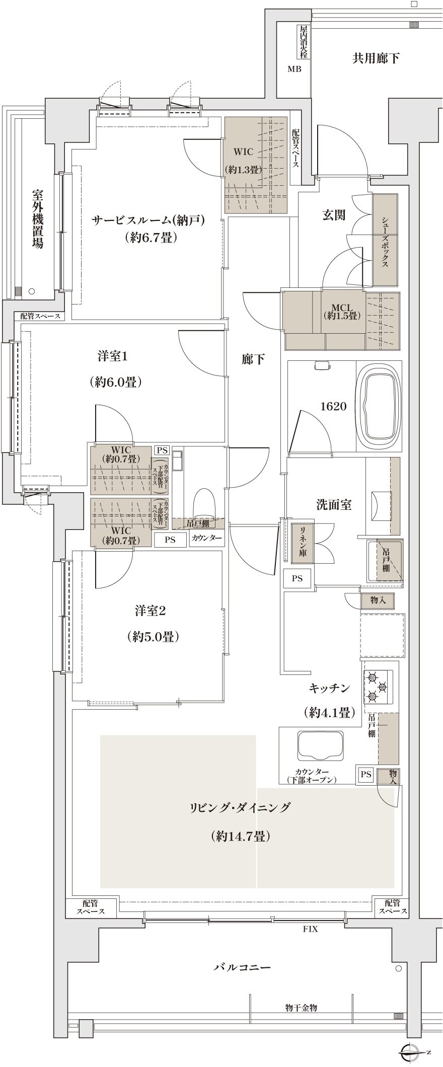 ザ・パークハウス 京都聖護院 間取り R2 type