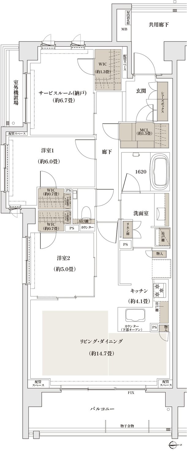 ザ・パークハウス 京都聖護院 間取り R2 type