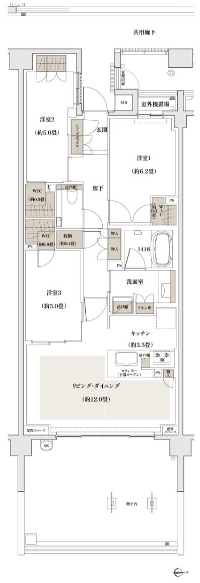 ザ・パークハウス 京都聖護院 間取り Nt type