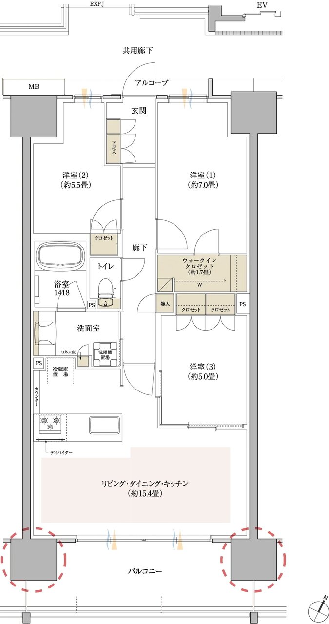 豊橋駅前MID GATE プロジェクト 間取り K TYPE