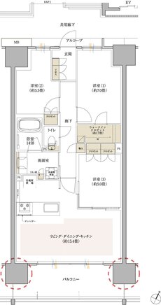 豊橋駅前MID GATE プロジェクト 間取り K TYPE