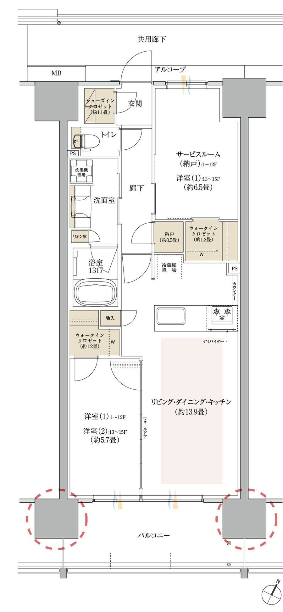 豊橋駅前MID GATE プロジェクト 間取り I TYPE