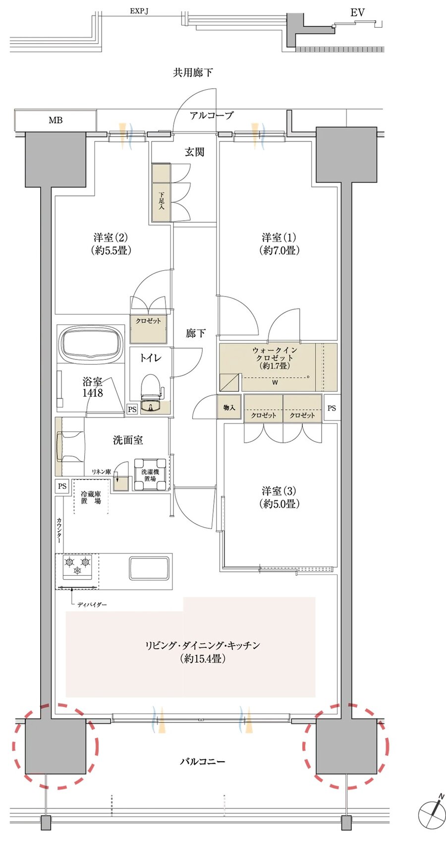 豊橋駅前MID GATE プロジェクト 間取り K TYPE