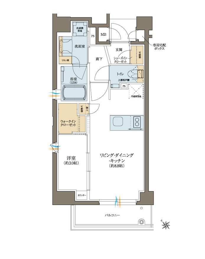 クレアホームズフラン博多祇園 間取り Aタイプ