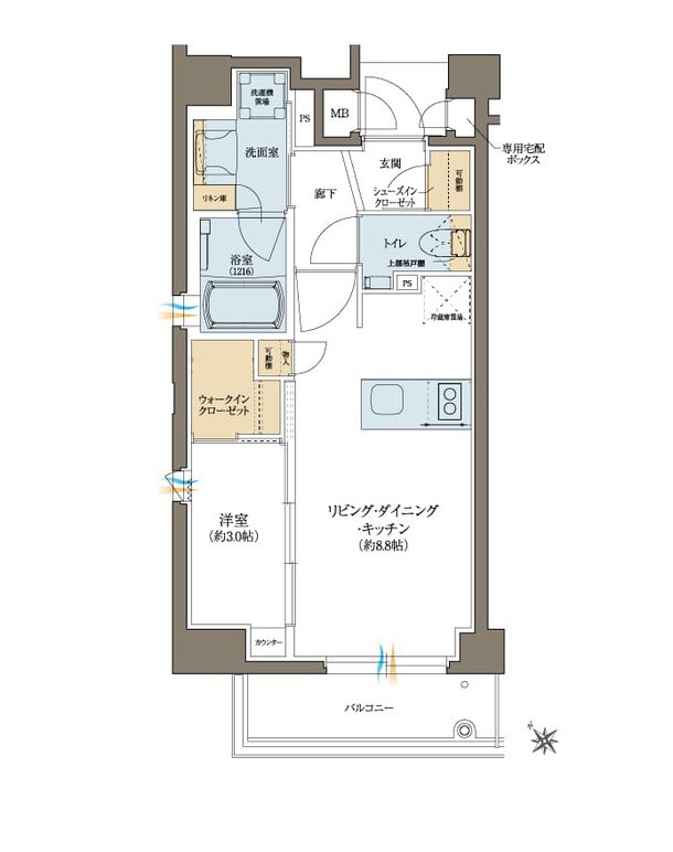 クレアホームズフラン博多祇園 間取り Aタイプ