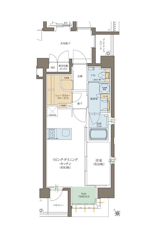 クレアホームズフラン博多祇園 間取り Bタイプ