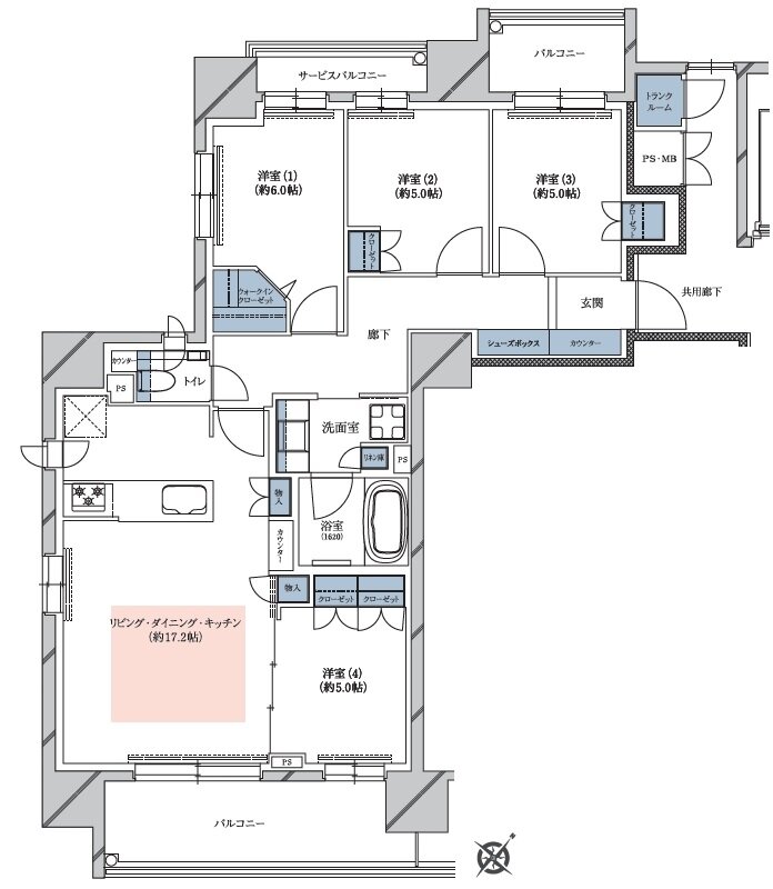 レ・ジェイド札幌手稲 間取り Aタイプ