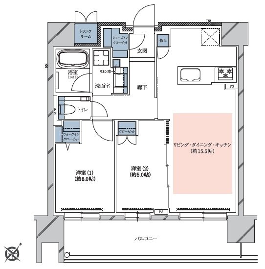 レ・ジェイド札幌手稲 間取り Cタイプ